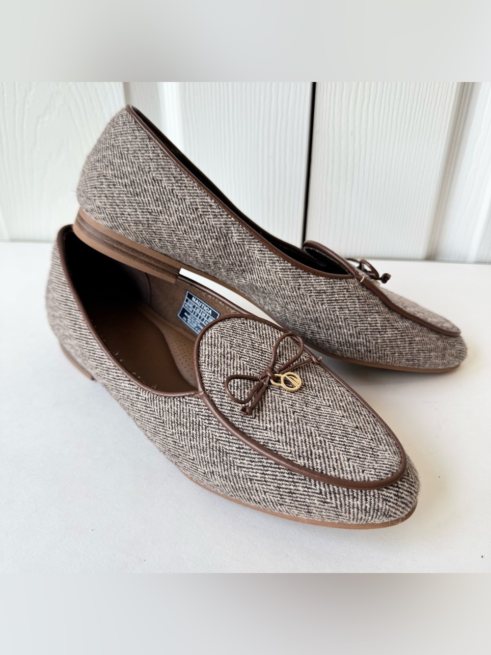 Nautica Kelline Loafer Size 9 Herringbone Tweed Heritage Old Money Preppy